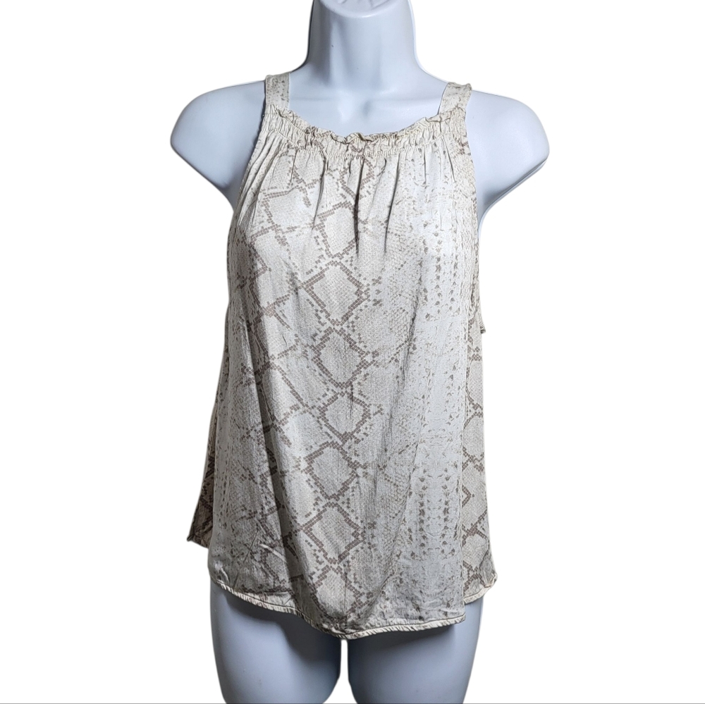 Cloth & Stone By Anthropologie  Snakeskin Print Sleeveless Top Blouse Size S